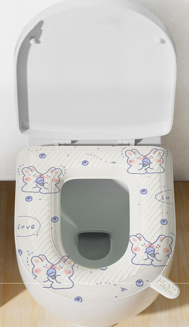 Comfortable Waterproof Toilet Seat Mat, Reusable Non-Slip Toilet Seat Cover, Washable Toilet Seat Cover