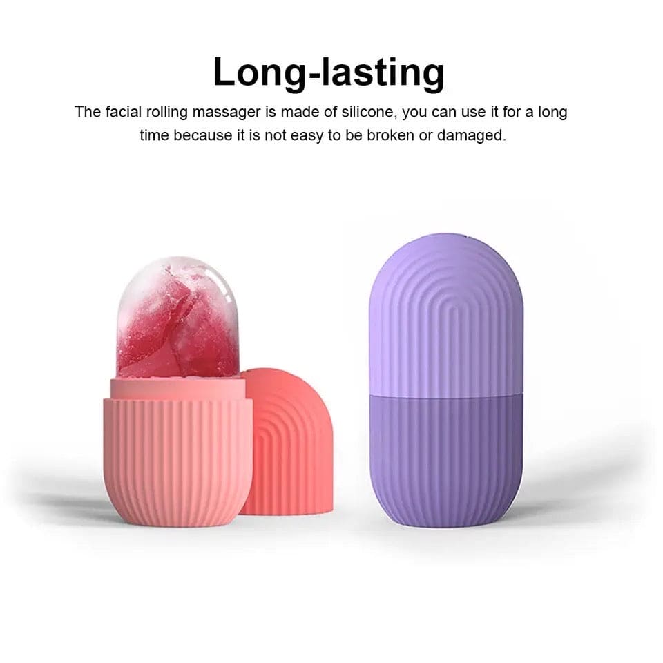 Silicone Capsule Ice Massager, Face Beauty Lifting Tool, Contouring Acne Eye Skin Educe Massager Roller, Silicone Freezing Beauty Swelling Face Massager Moisturizing Washable Oven Icing Mould