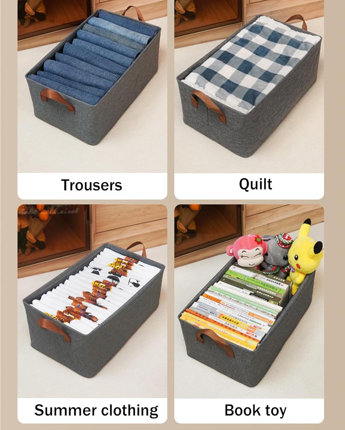 Foldable Wardrobe Organizer, Steel Frame Storage Box, Folding Fabric Baskets For Storage, Collapsible Steel Frame Storage Box, Stackable Closets Clothes Pants Jeans Storage Box, Household Large Capacity Storage Wardrobe