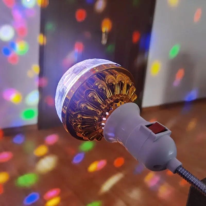 Colourful Magic Lamp, Magic Disco Ball Lamp With Holder, Colorful Rotating Magic Ball Light, Led Crystal Party Stage Light, Mini Rotatable Effect Bar DJ Light, Auto Rotating Lamp, Plug in Disco Ball Light Bulb for Home, Party Ambient Light With Holder