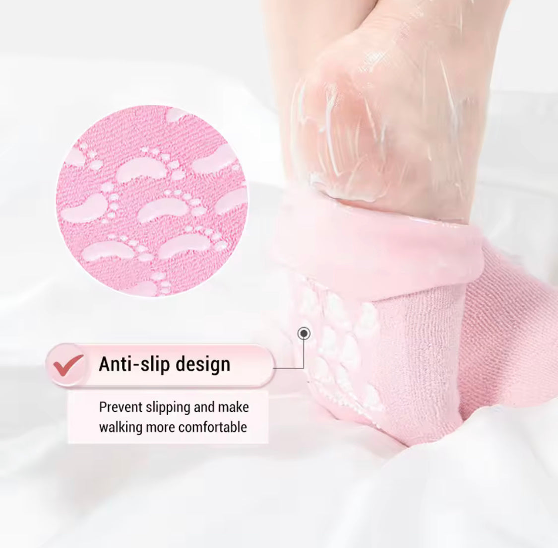 Foot Spa Gel Moisturising Anti Cracked Socks, Pain Relief Feet Care Protector, Full Length Silicone Foot Protector, Reusable Pedicure Silicone Sock