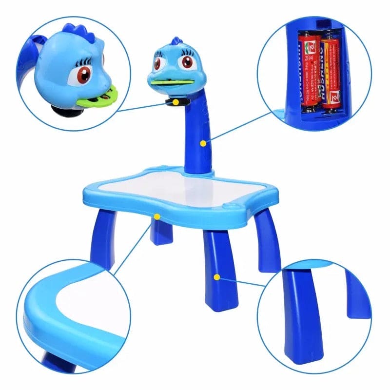 Children LED Projector Art Drawing Table Toy, Kids Painting Board Desk, Crafts Interactive Educational Learning Paint Tool, Trace and Draw Projector Toy with Light & Music, Track and Draw Learning Sketch Projector Desktop, Kid Toy Painting Drawing Table