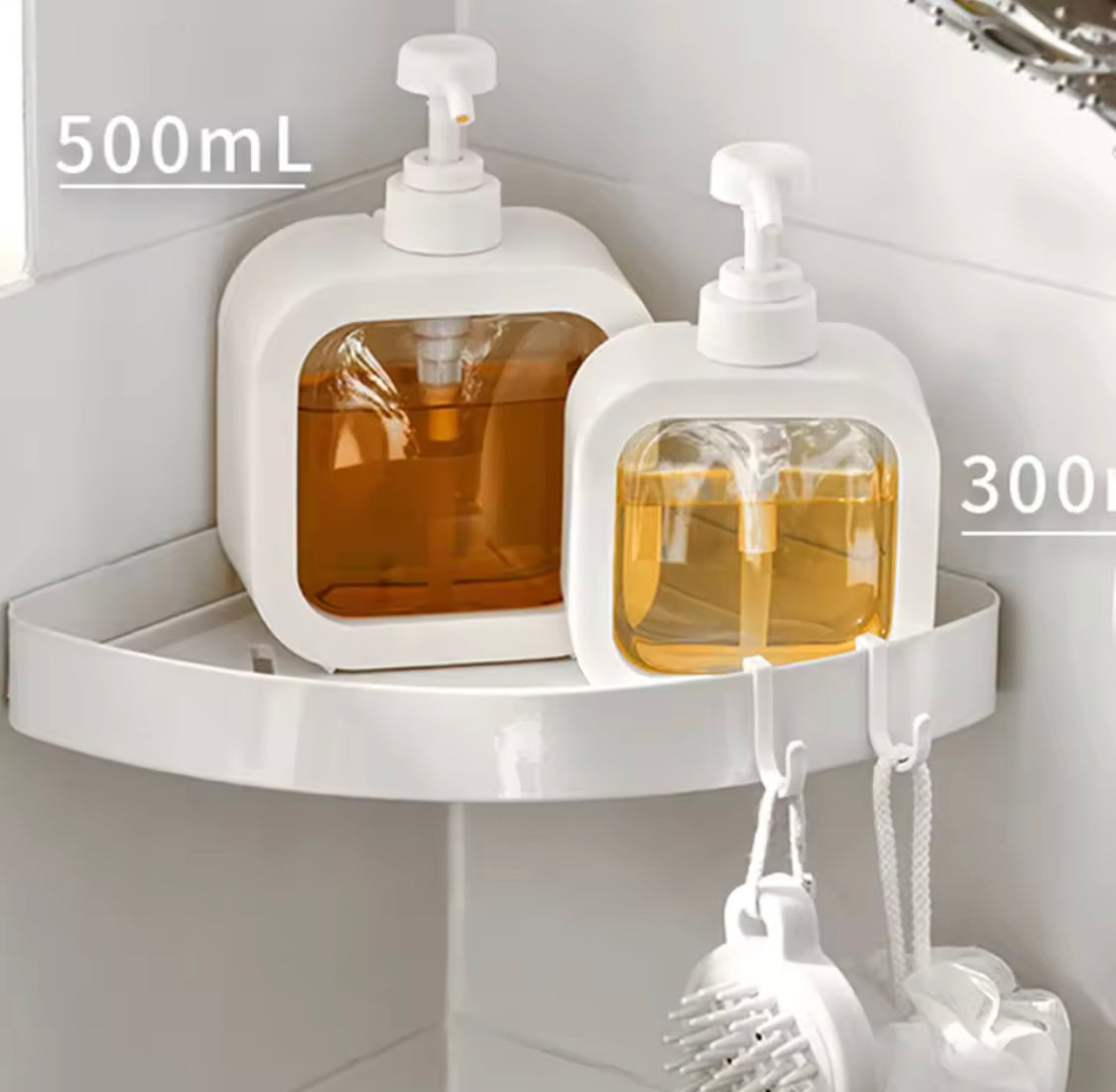 Hand Pump Soap Dispenser, Home Refillable Bottle Liquid Container, Transparent Square Soap Dispenser