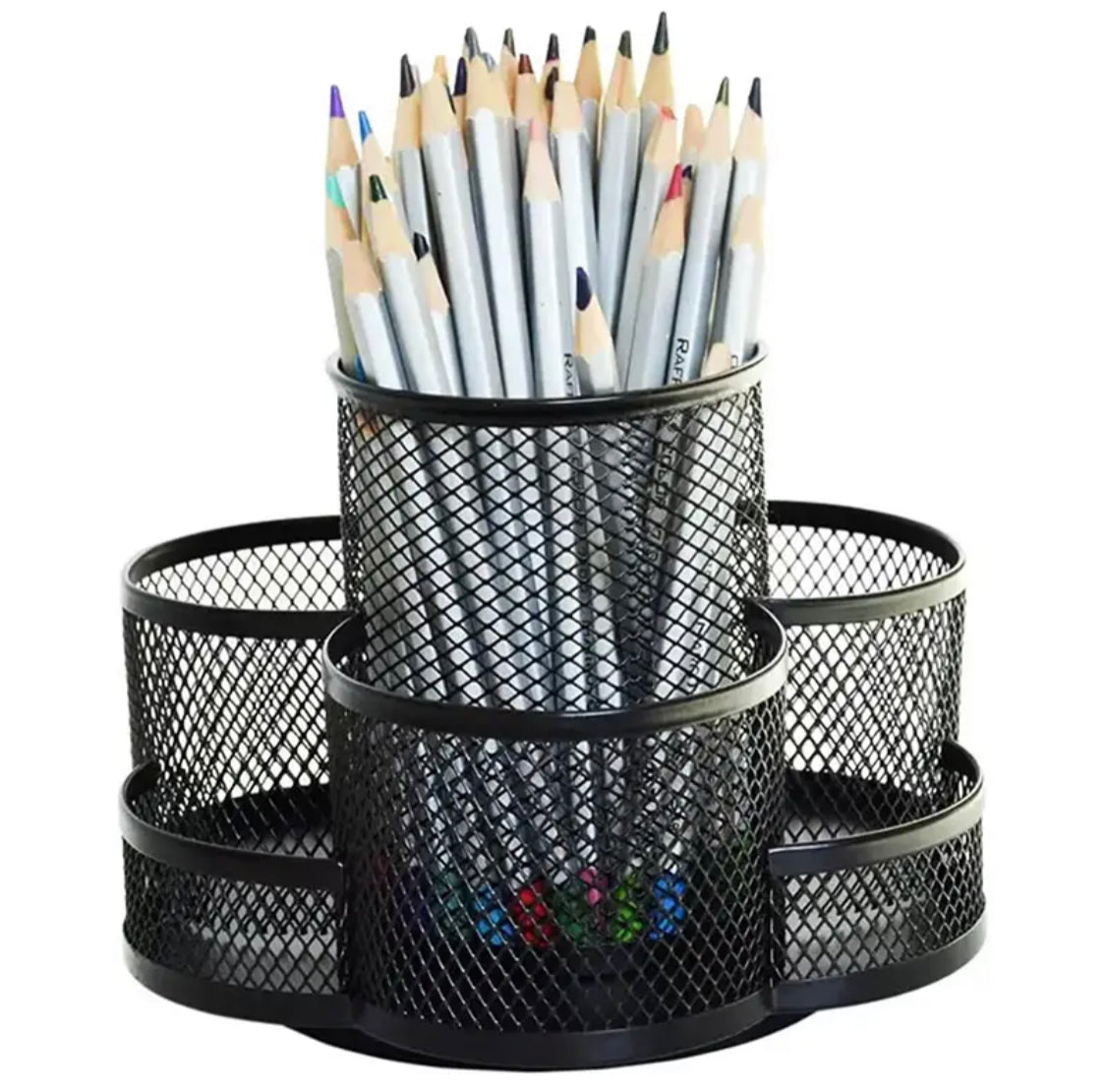 360 Degree Rotating Pen Holder, Rotating Desktop Organizer,  Mesh Desk Box Pencil Case