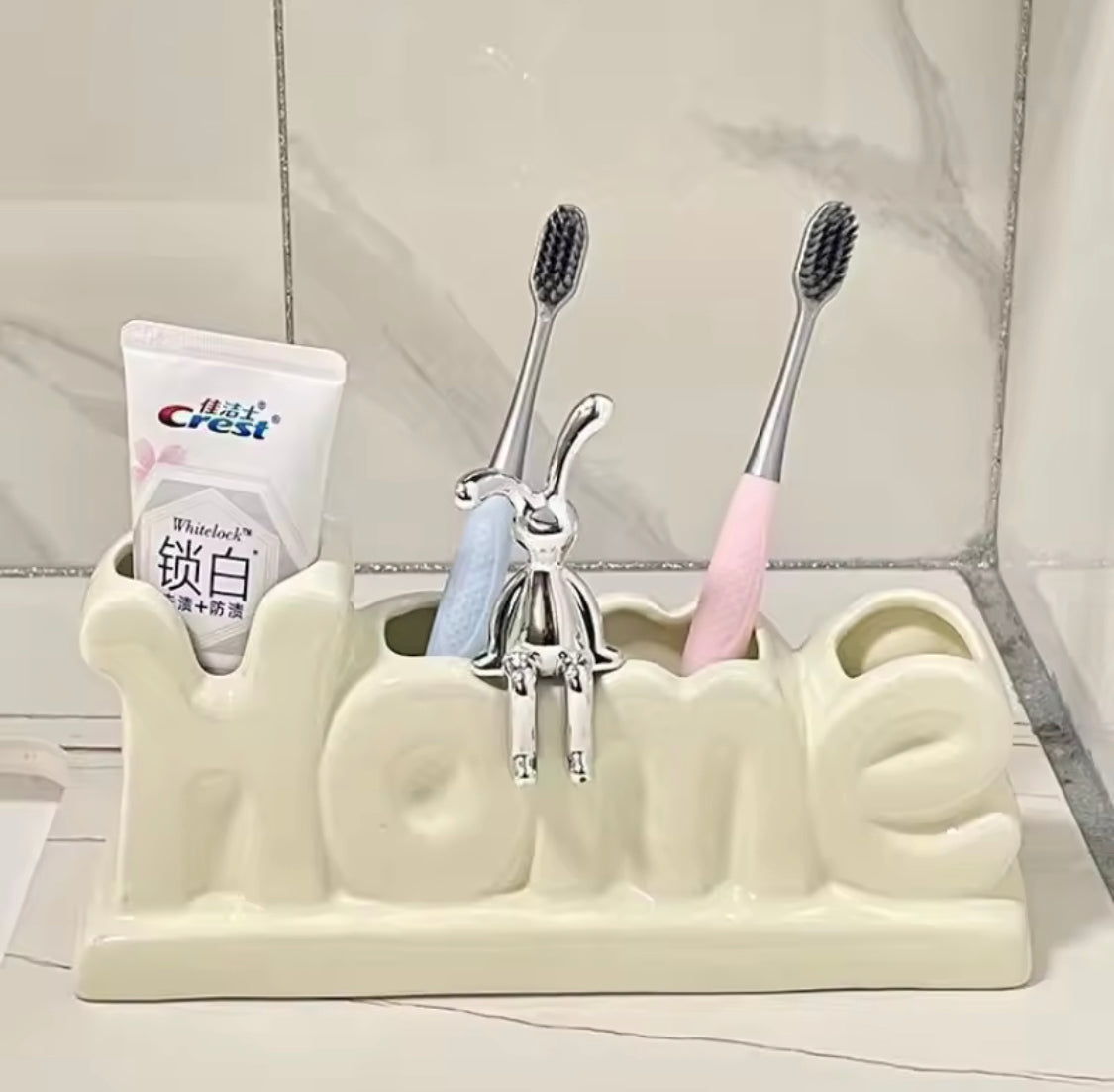 Rabbit Decor Home Style Toothbrush Storage Holder, Bathroom Shelf Toothbrush Storage Rack, Family Bath Toothpaste Storage Rack