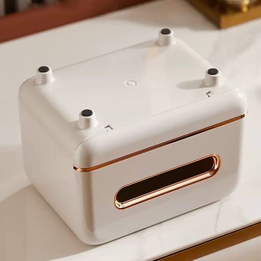 Elegant Tissue Box With Magnetic Opening, Multifunctional Tissue Holder, Large Capacity Tissue Dispenser And Phone Stand