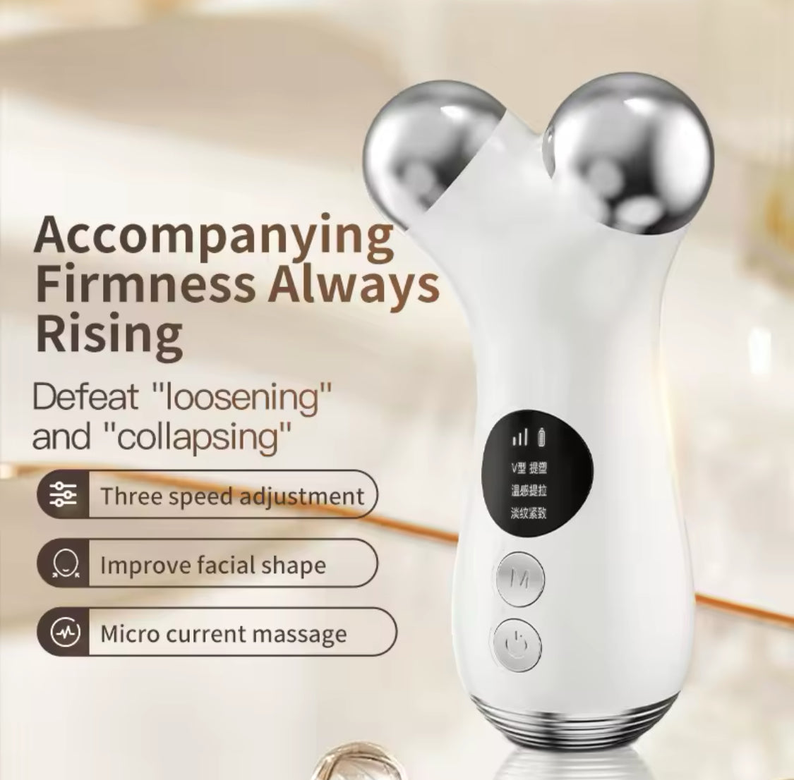 Rechargeable V Shape Face Roller, Portable Facial Toning Device, Electric Face Massager