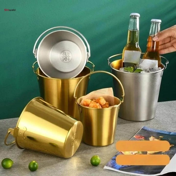 Double Wall Beverage Ice Bucket, Stainless Steel Ice Bucket, Elegant Ice Bucket for Parties And Gatherings,
Ice Bucket for Cold Drinks