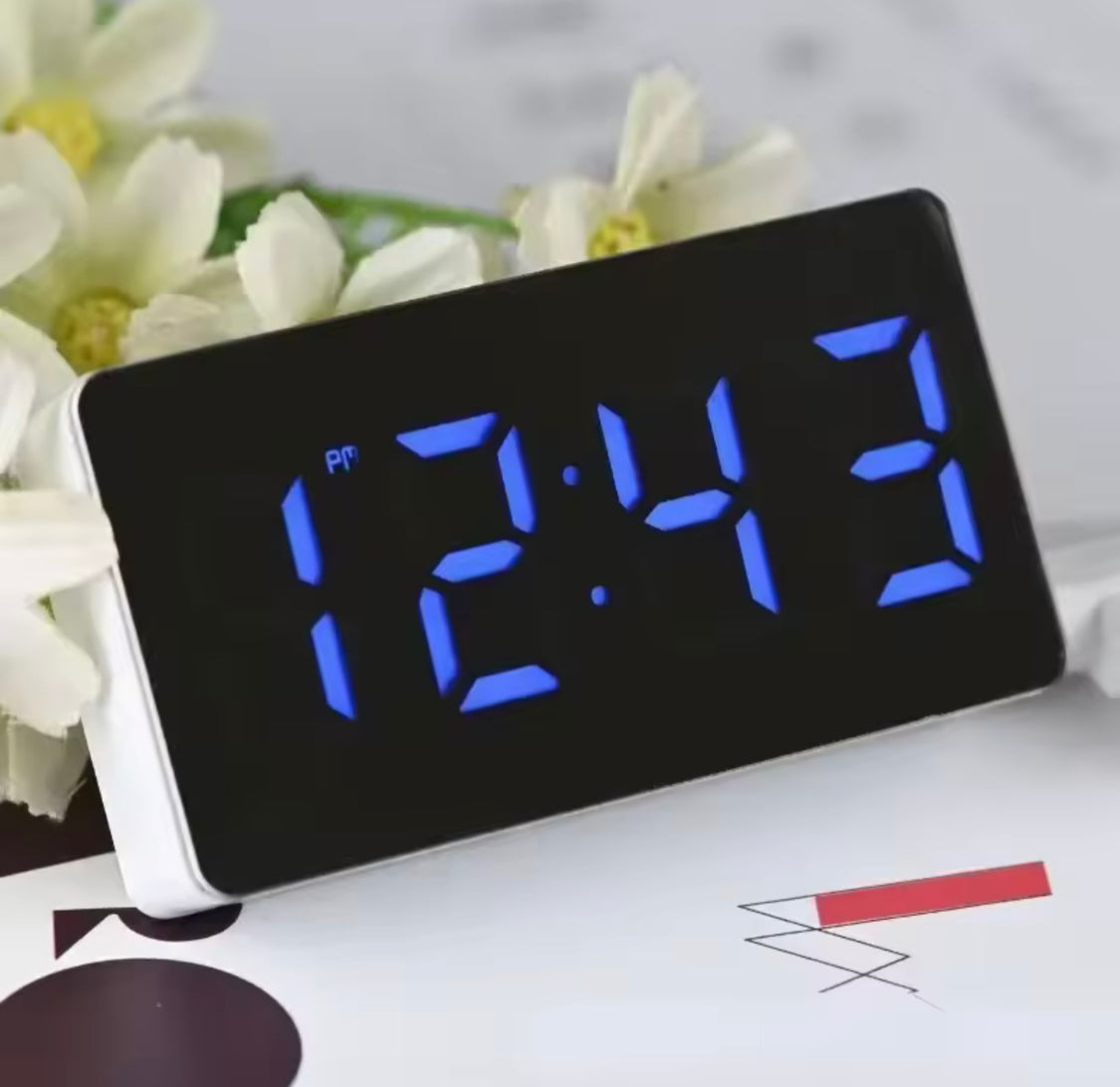 USB Operated Multifunction Alarm Desk Clock, Mirror Table Clock, Mini Digital Alarm Clock