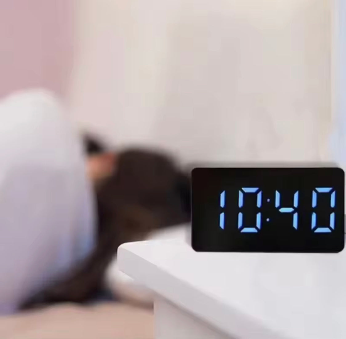 USB Operated Multifunction Alarm Desk Clock, Mirror Table Clock, Mini Digital Alarm Clock