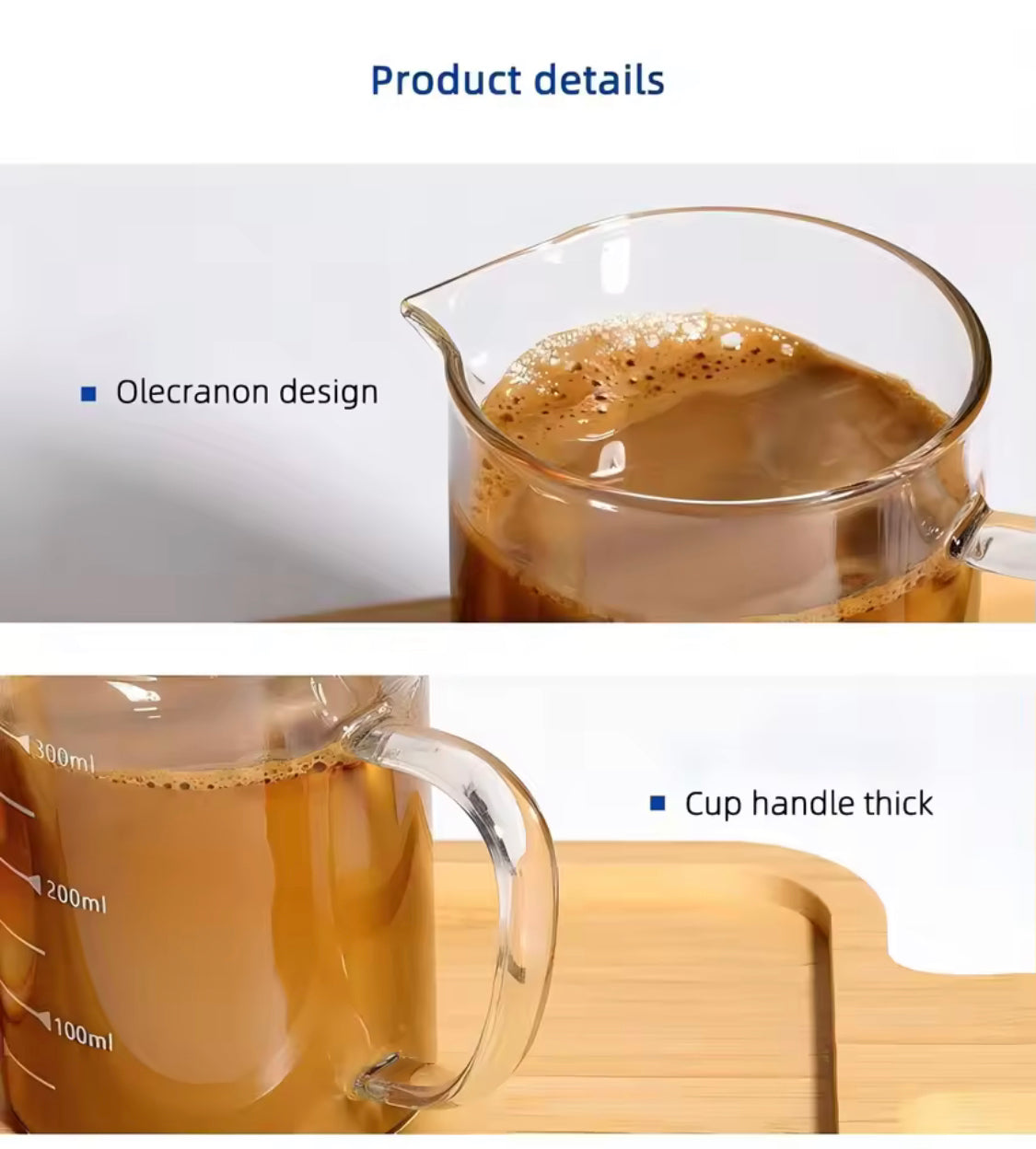Glass Measuring Cup With Lid, Heat Resistant Measuring Cup With Handle, Laboratory Beaker Measuring Mug