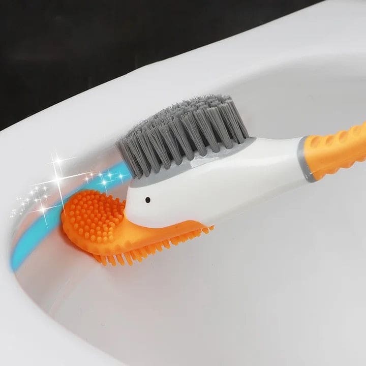 Diving Duck Toilet Brush, Wall Mounted Silicone Toilet Brush, Floor Standing Long Handle Bathroom Cleaning Brush, Dead Corner Toilet Brush, Household Wash Toilet Cleaning Accessories