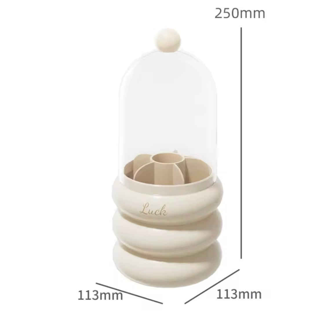 Makeup Brush Holder With Visible Cover, Multifunctional Desktop Stationary Organizer, Large Capacity Cosmetic Container