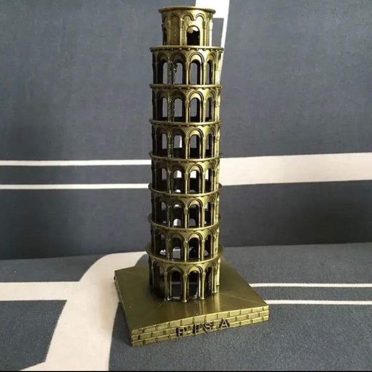 3D Mini Buildings Statue, Metal Landmark Towers, Architectural Bronze Crafts Model, Historical Building Ornaments, Figurine Model Famous Tower Statue