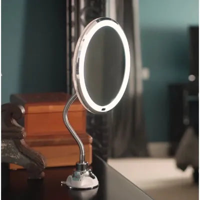 Folding LED Lamp Mirror, Bathroom Magnification Vanity Mirror, Smart Makeup Mirror