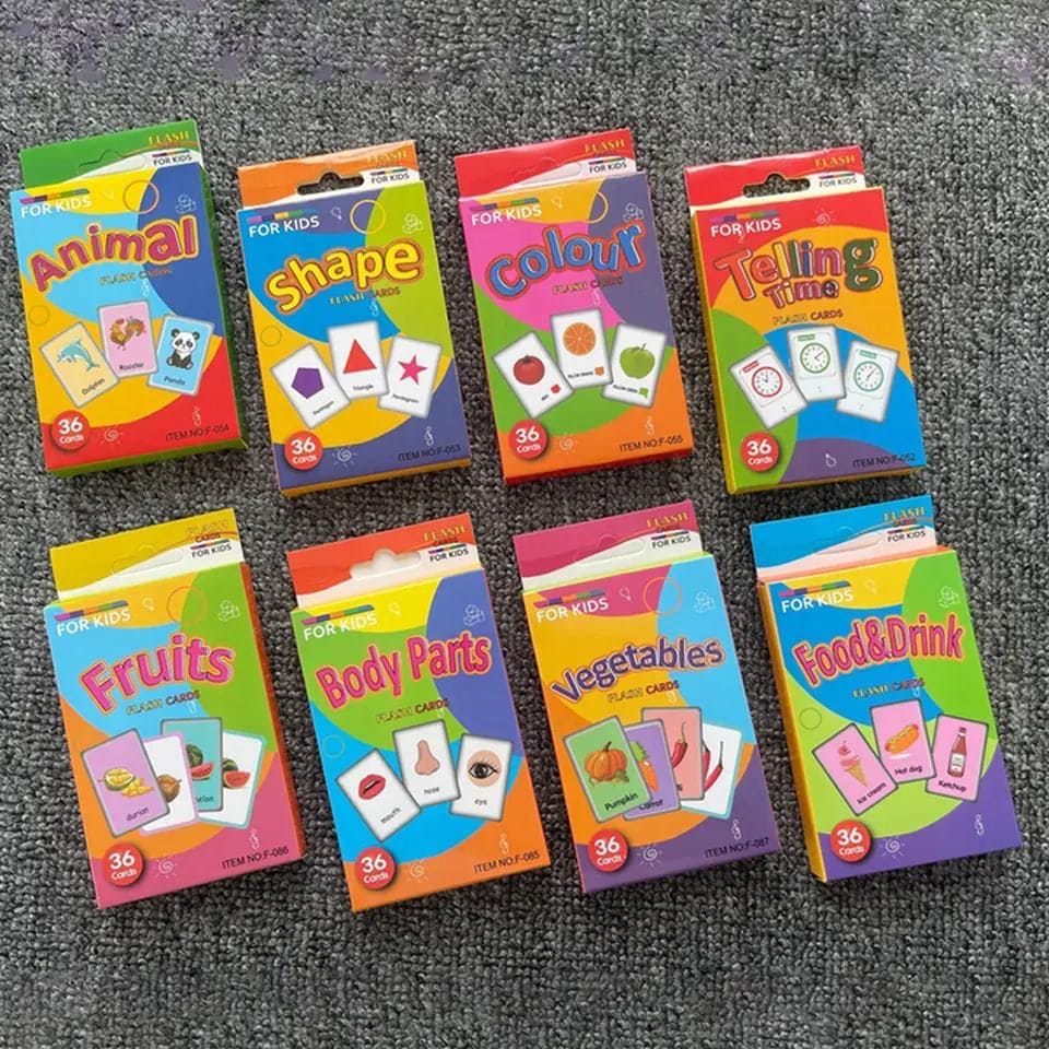 English Word Learning Flash Card For Kids, Visual Stimulation Cards for Toddlers, Cartoon Flashcards for Newborn Babies Kids, Fun Learning and Educational Kids Cards, Memory Training  Learning Cards, Montessori Baby Learning Cards