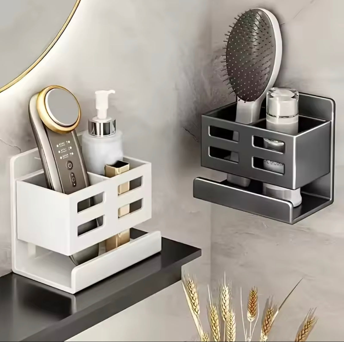 Multifunctional Hanging Bathroom Rack, Plastic Bathroom Accessories Organizer, Vanity Holder Storage Rack
