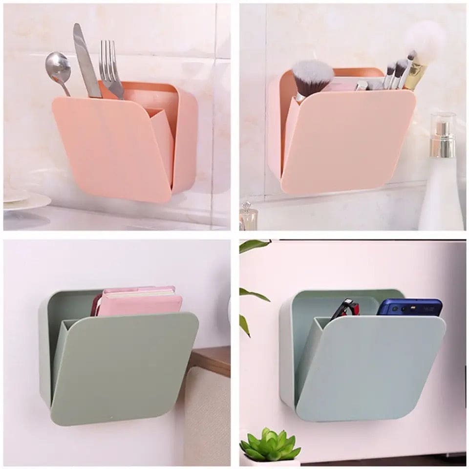 Utility Flip Storage Box, Self-adhesive Wall Storage Box, Multifunctional Punch Free Swab Holder, Removable Sealed Square Storage Bin, Kitchen Tableware Storage Shelf, Kitchen Bathroom Wall Organizer