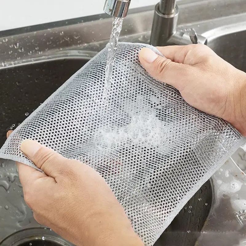 Steel Wire Dishwashing Cloth, Rust Removal Scouring Pad, Double Side Steel Wire Washing Brush, Multipurpose Steel Wool Rag, Reusable Steel Wool Dishcloth, Silver Wire Wipes Dish Towel, Non Scratch Wire Dishcloth