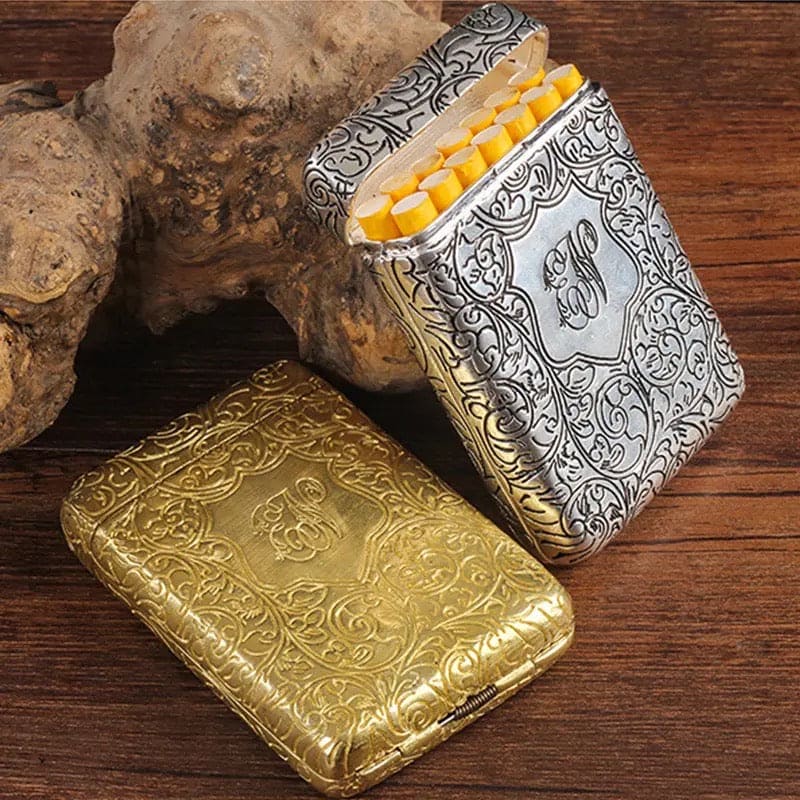 Royal Cigarette Holder, Retro 16 Pcs Cigarette Box, Peaky Blinders Flick Box Holder, Luxury Vintage Carved Cigarette Box, Shelby Smoke Pocket Holder, Portable Smoking Tool, Expandable Cigarette Cases