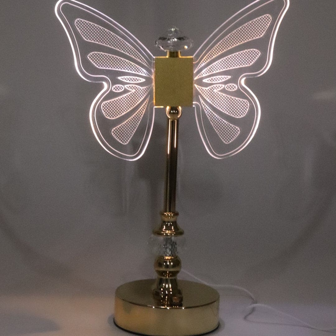Butterfly Table Lamp, Retro Gold Acrylic Butterfly Desk Lamp, Stylish Bedside Lamp, Butterfly Desk Lamp