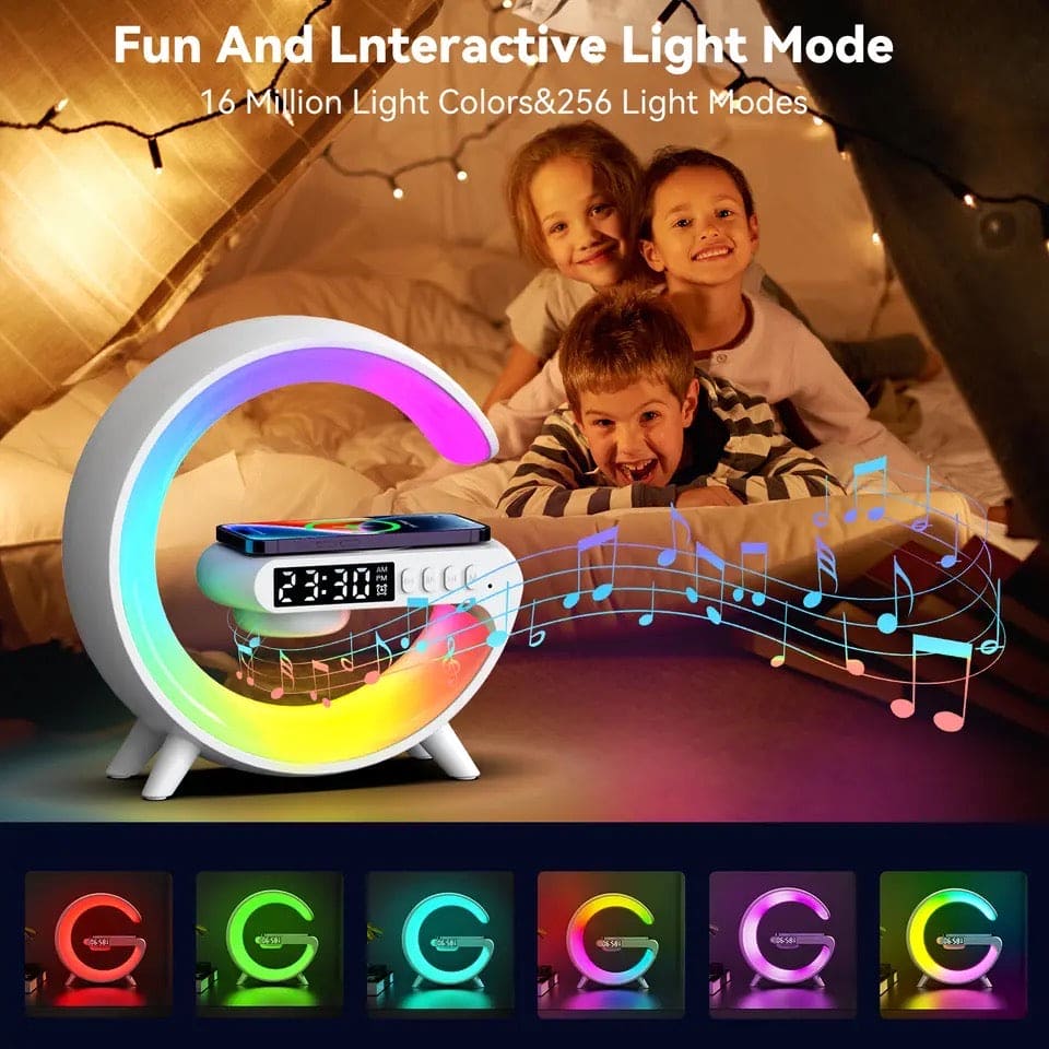 Mini Digital G Lamp, Multifunctional Wireless Charger Stand Alarm Clock Speaker, BT Speakers With Wireless Fast Charging, Mood Light Wireless Charger Lamp, LED Wireless Charging Speaker, Smart Intelligent LED Lamp, RGB Rhythm Smart Light Lamp