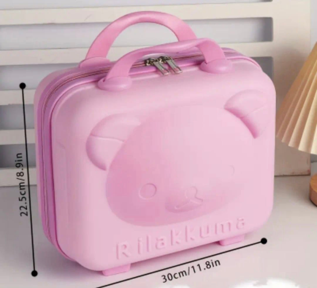 Portable Mini Bear Makeup Handbag, Mini Bear Travel Cosmetic Bag, Durable Zipper Cosmetic Bag