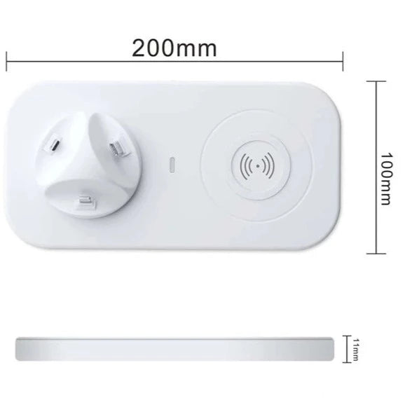 4 In 1 Wireless Charger, Portable Wireless Charging Station, Universal Charging Dock Station, Multi Jack Wireless Charger Stand, Wireless Charger For IPhone Android Airpods Smart Watch, Mobile Accessories Gadget