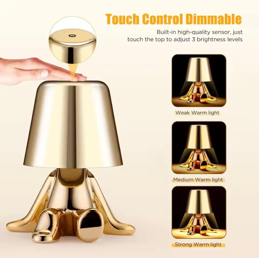 Lazy Man Mini Lamp, Modern Gold Mood Lamp, Mini Buddy Glow Lamp, Tiny Mood Gold Lamp
