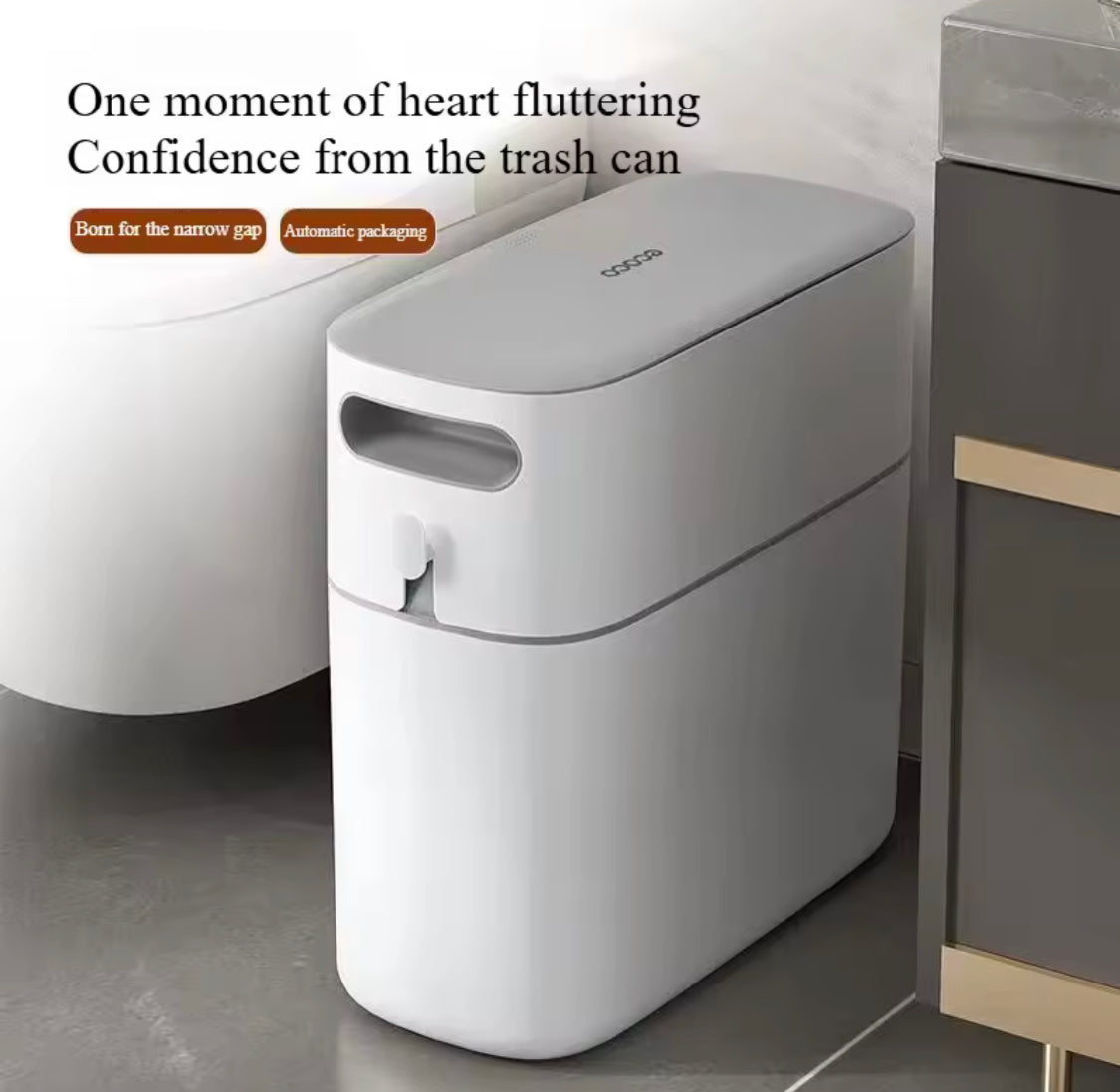 8L Smart Automatic Waste Bin, Smart Space Saving Kitchen Bin, Slim Automatic Trash Bin, Multi Purpose Smart Dustbin, Space Saving Kitchen Bin