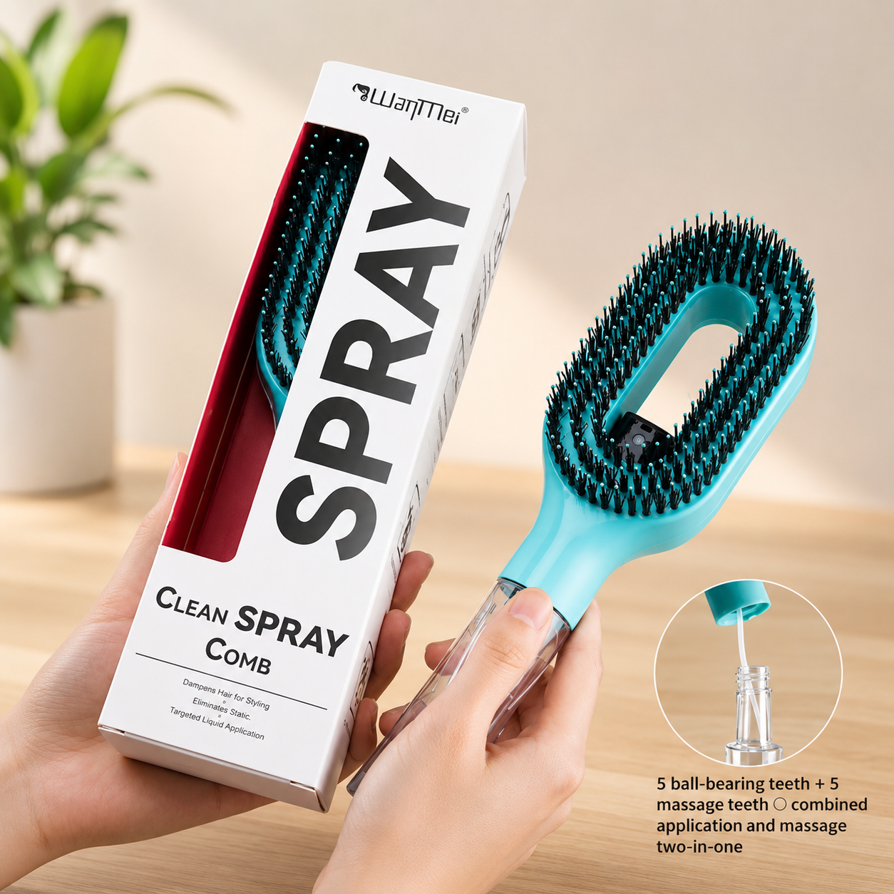 Smart Scalp Mist Brush, Hydrating Spray Hair Comb, Hair Massage Spray Brush, Detangling Spray Hair Brush, Portable Spray Hair Brush