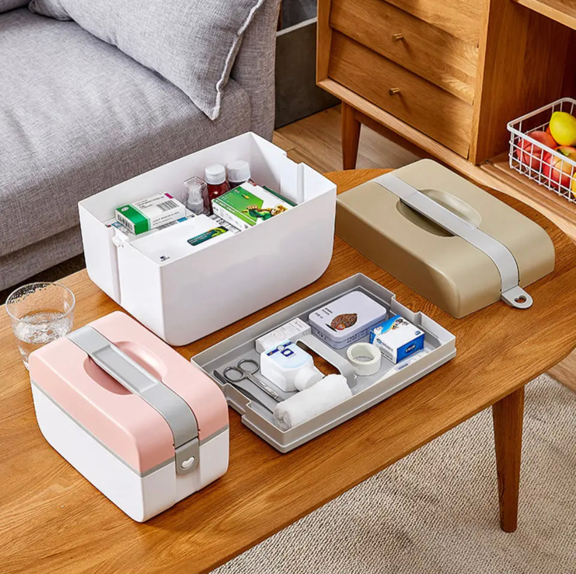 Double Layer Large Medicine Box, Multi Layer First Aid Kit, Portable T ...