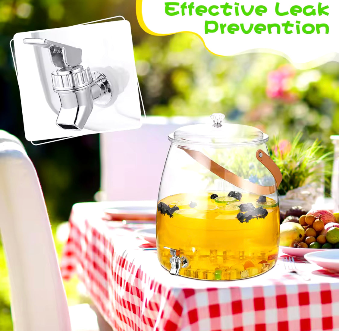 Beverage Dispenser Container With Handle, Pot Beverage Dispenser, Fridge Juice Dispenser