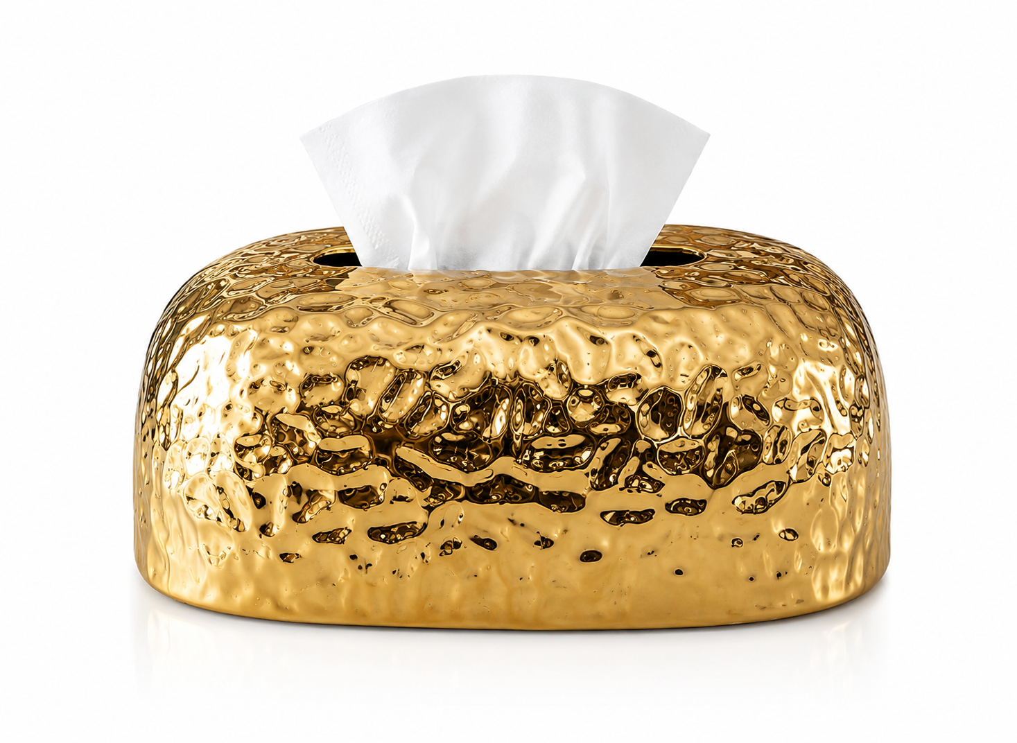 Luxury Hammered Texture Tissue Box, Elegant Metallic Tissue Holder,     Home Decor Tissue Holder