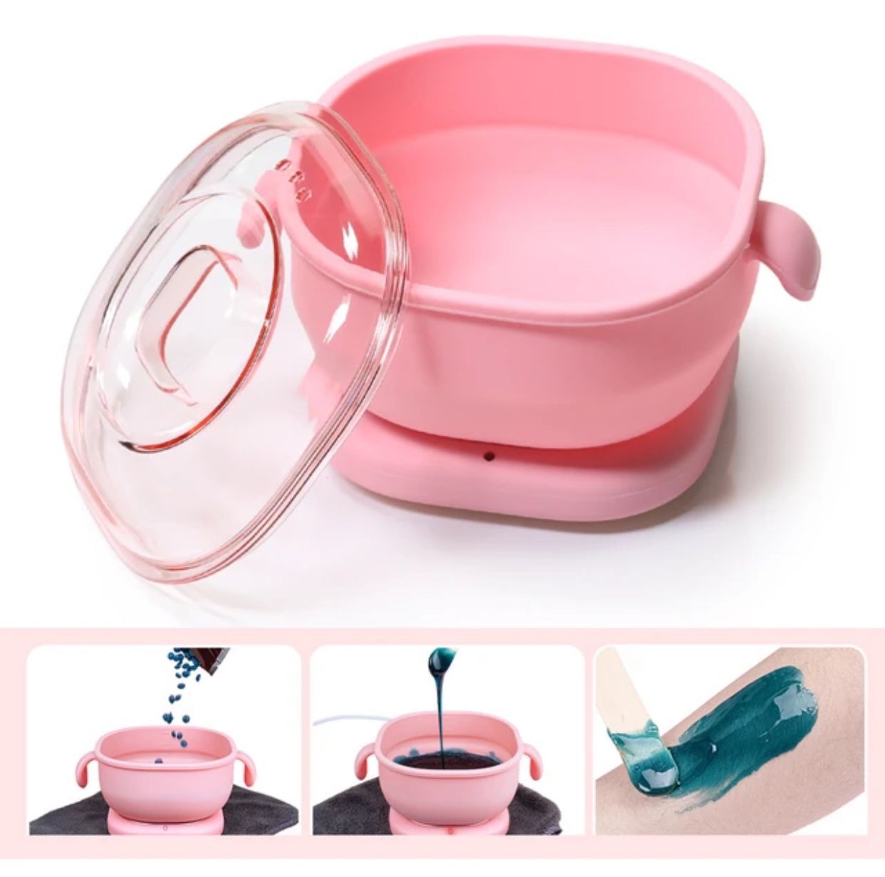 Portable Silicone Wax Bean Warmer, Hair Removal Wax Machine, Epilator Paraffin Wax Pot