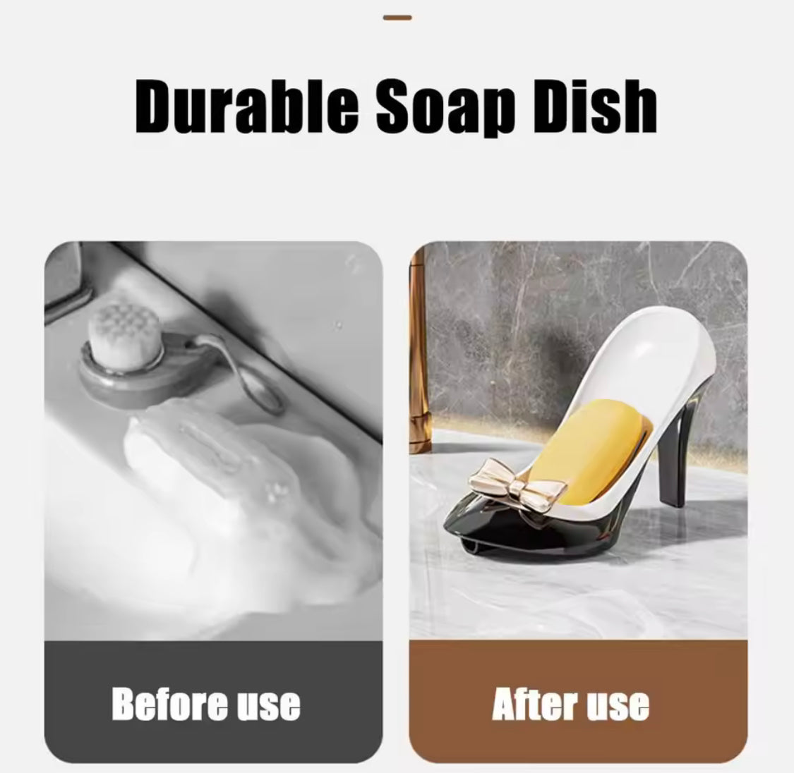 High Heel Shape Soap Holder, Bathroom Countertop Soap Box, Space Saving Soap Dish