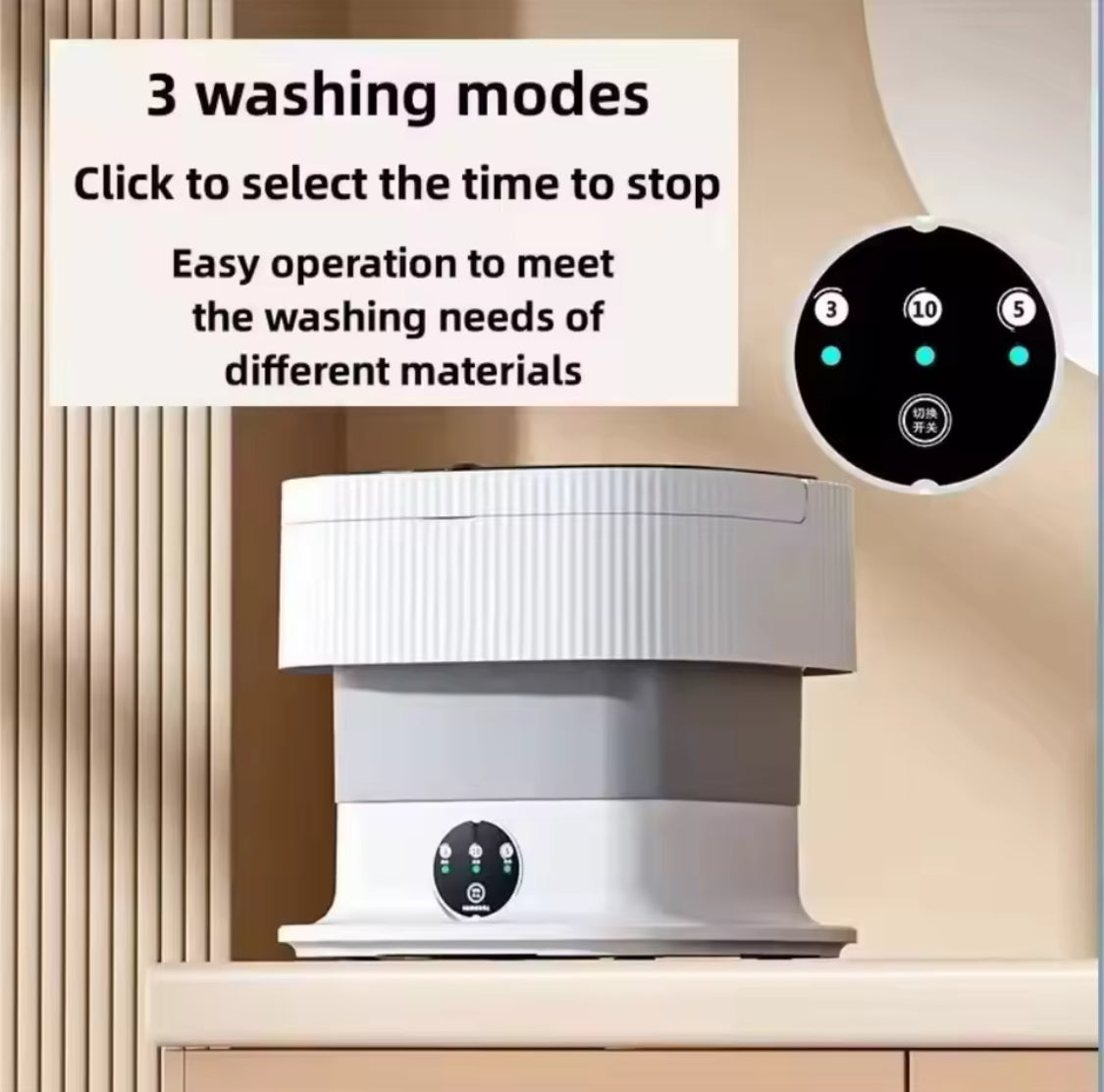 11L Collapsible Portable Washing Machine, Bucket Type Laundry Clothes Washer, Portable Turbo Washer For Travel, Lightweight Collapsible Bucket Washing Machine