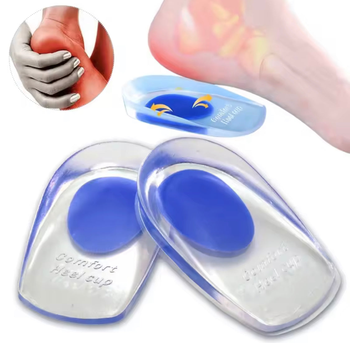 Silicone Gel Soft Insole Cushion,  Shoe Insole Heel Pad, Foot Massage Care Pad