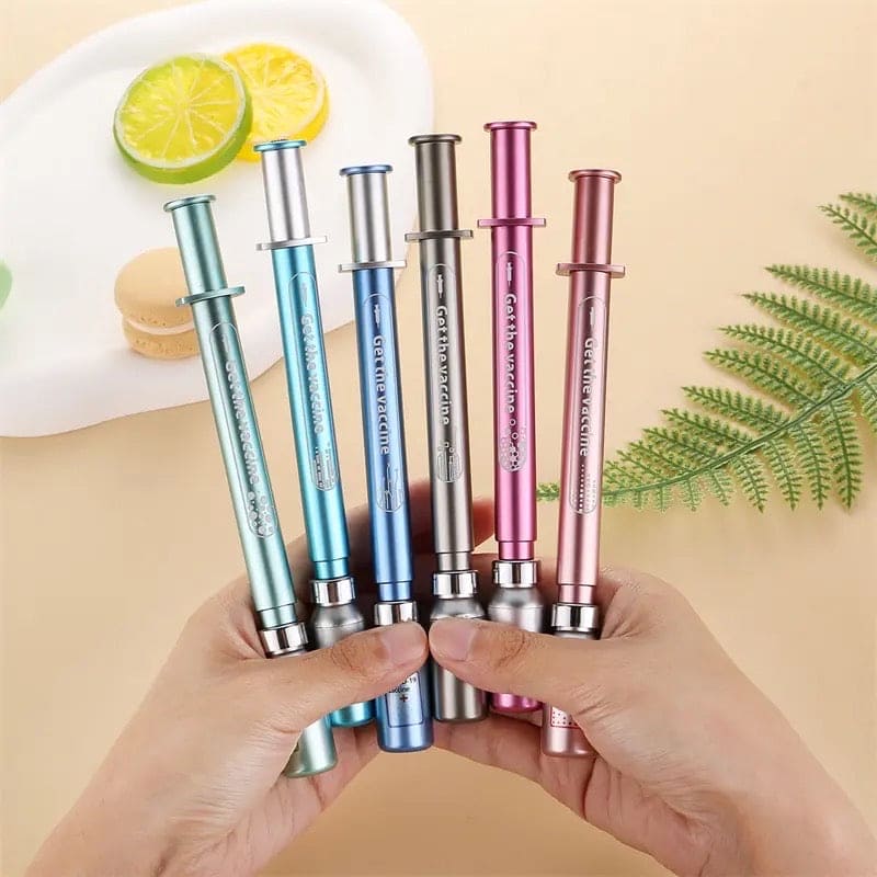 Luminous Vaccine Gel Pen, Doctor Nurse Pen, Syringe Neutral Pens, Syringe Modeling Gel Pen, Student Stationery Pen, School Office Supplies Gel Pen, Creative Syringe Shape Gel Pen