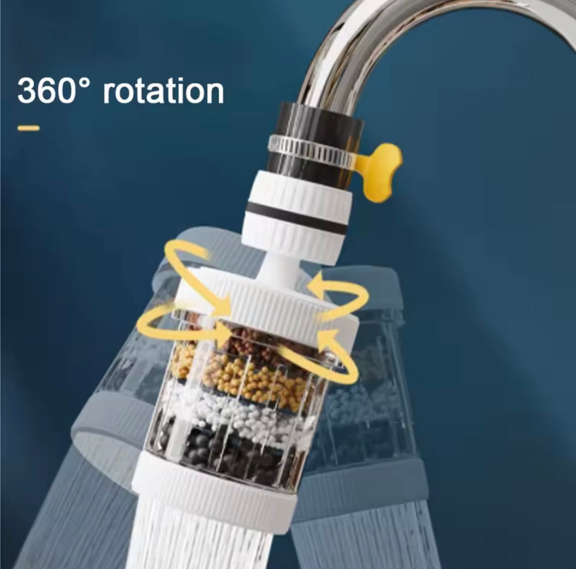Water Purifier Tap, Water Filter Nozzle, Household Kitchen Home Carbon Faucet, Multi Layer Fine Faucet Filter, 6 Layer Faucet Filter, Universal Kitchen Faucet Water Tap Heads, Anti Spill Water Saving Water Filter for Kitchen Home Bathroom