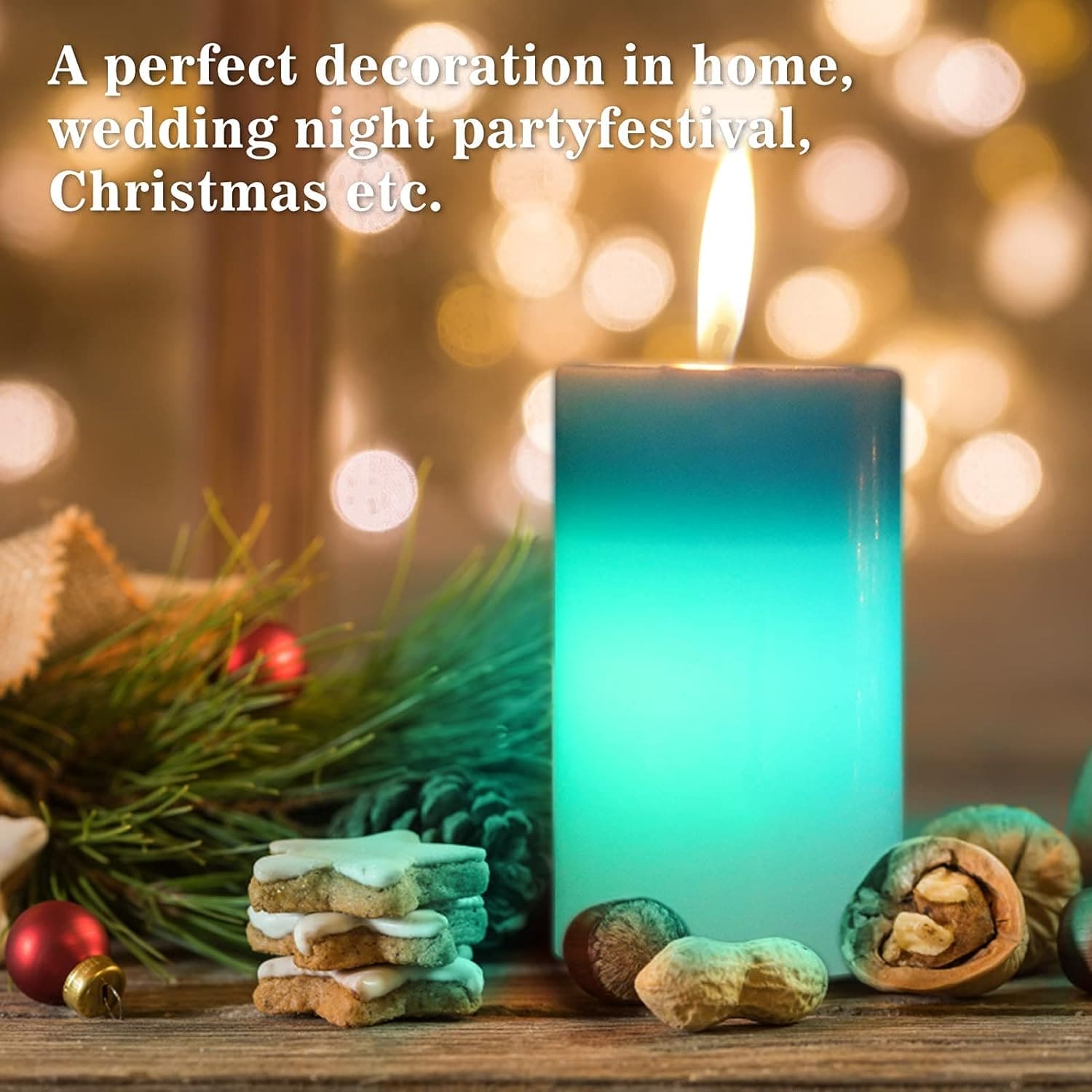 Magic Wax Led Candle, Mood Magic Color Changing Candle, Round Pillar Wax Color Changing Candles, Colorful Light Home Bedroom Camping Candle, Romantic Real Flickering Holiday Candle, LED Real Wax Wick Pillar Candle For Bedroom Bathroom Home Decoration