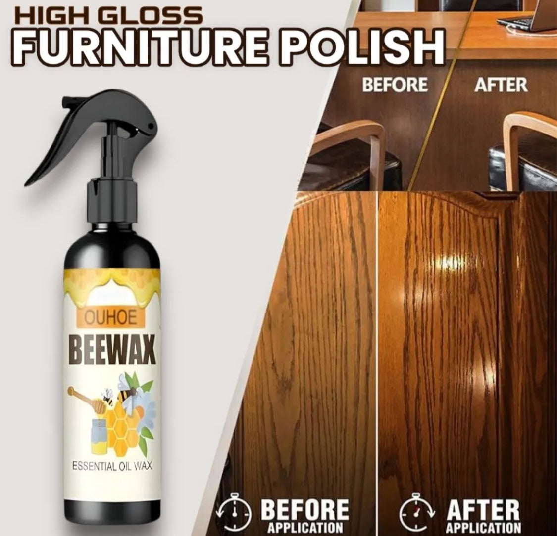 Beewax Natural Polish Spray, Honey Glow Wood Polish, Wood Revive Essential Oil Wax, Floor & Furniture Therapy