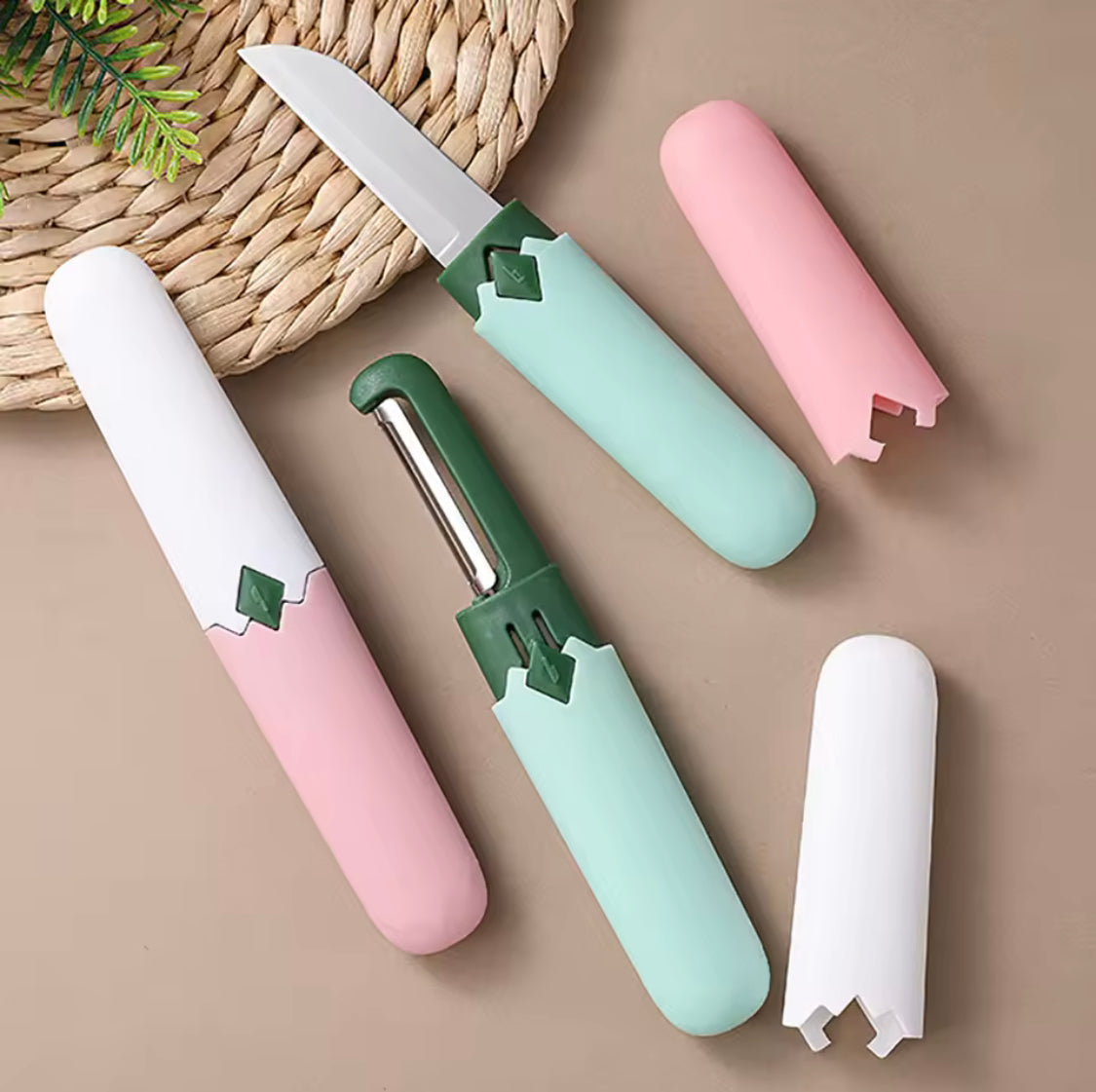 2 In 1 Fruit Knife And Peeler, Portable Multifunctional Knife And Peeler, Stainless Steel Dual Purpose Peeler