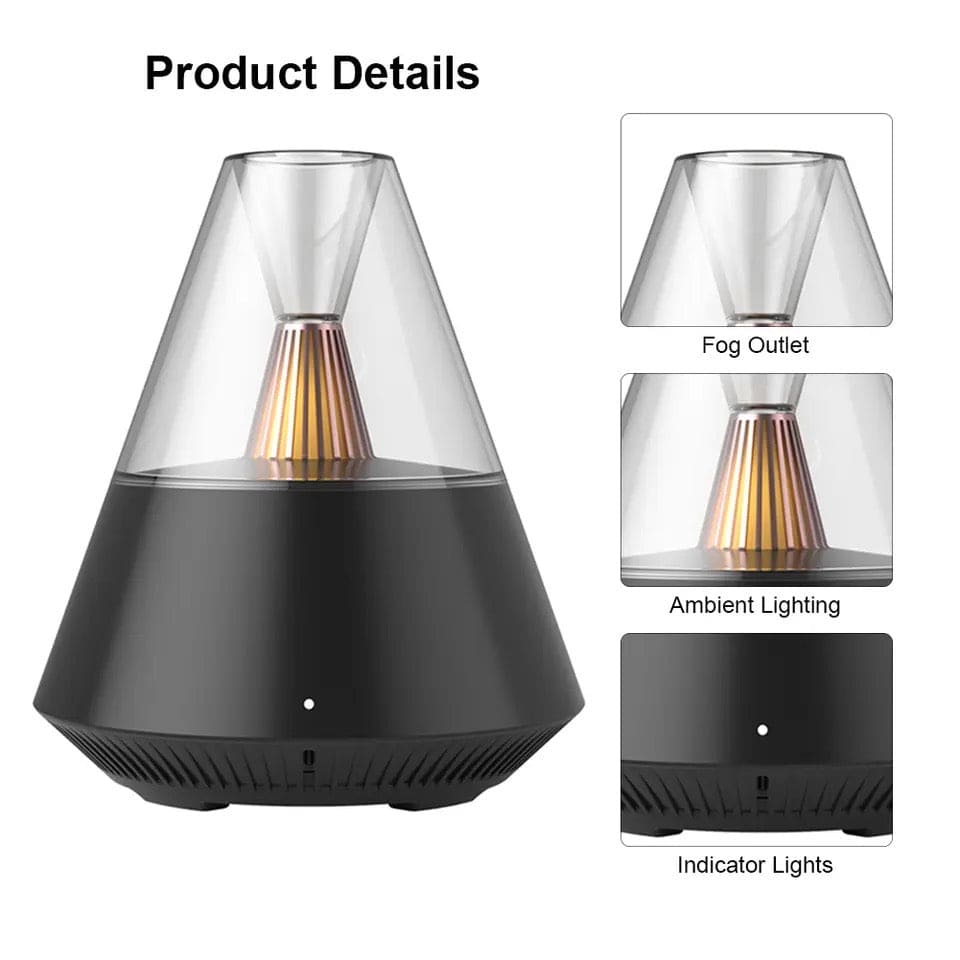 Volcano Room Diffuser, USB Air Humidifier, Retro Light Air Freshner, 150ML Essential Oil Diffuser, Remote Control Aromatherapy Humidifier, Ultrasonic Cool Mist Maker Frogger, Candlelight Fragrance Scent Dispenser, Home Car Bedroom Table Humidifier