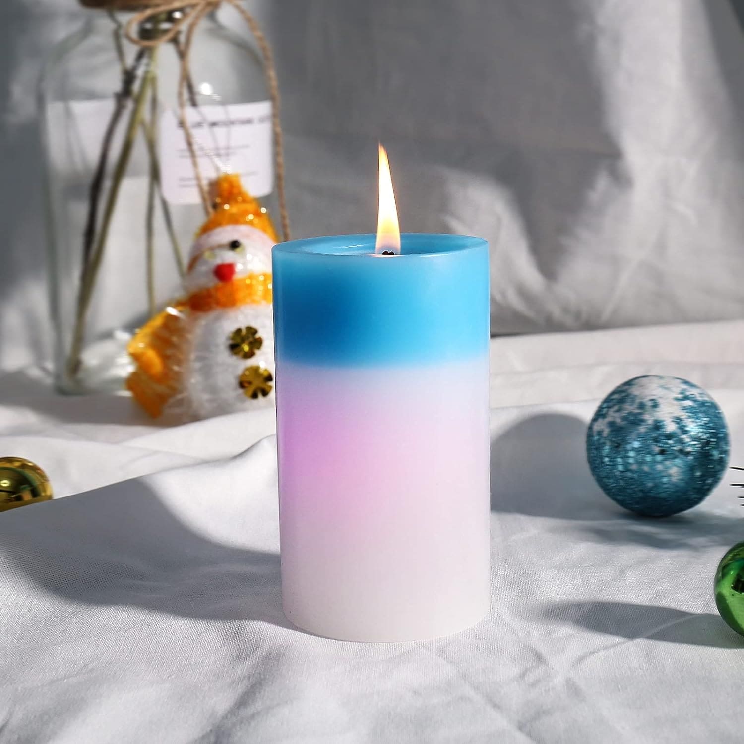Magic Wax Led Candle, Mood Magic Color Changing Candle, Round Pillar Wax Color Changing Candles, Colorful Light Home Bedroom Camping Candle, Romantic Real Flickering Holiday Candle, LED Real Wax Wick Pillar Candle For Bedroom Bathroom Home Decoration