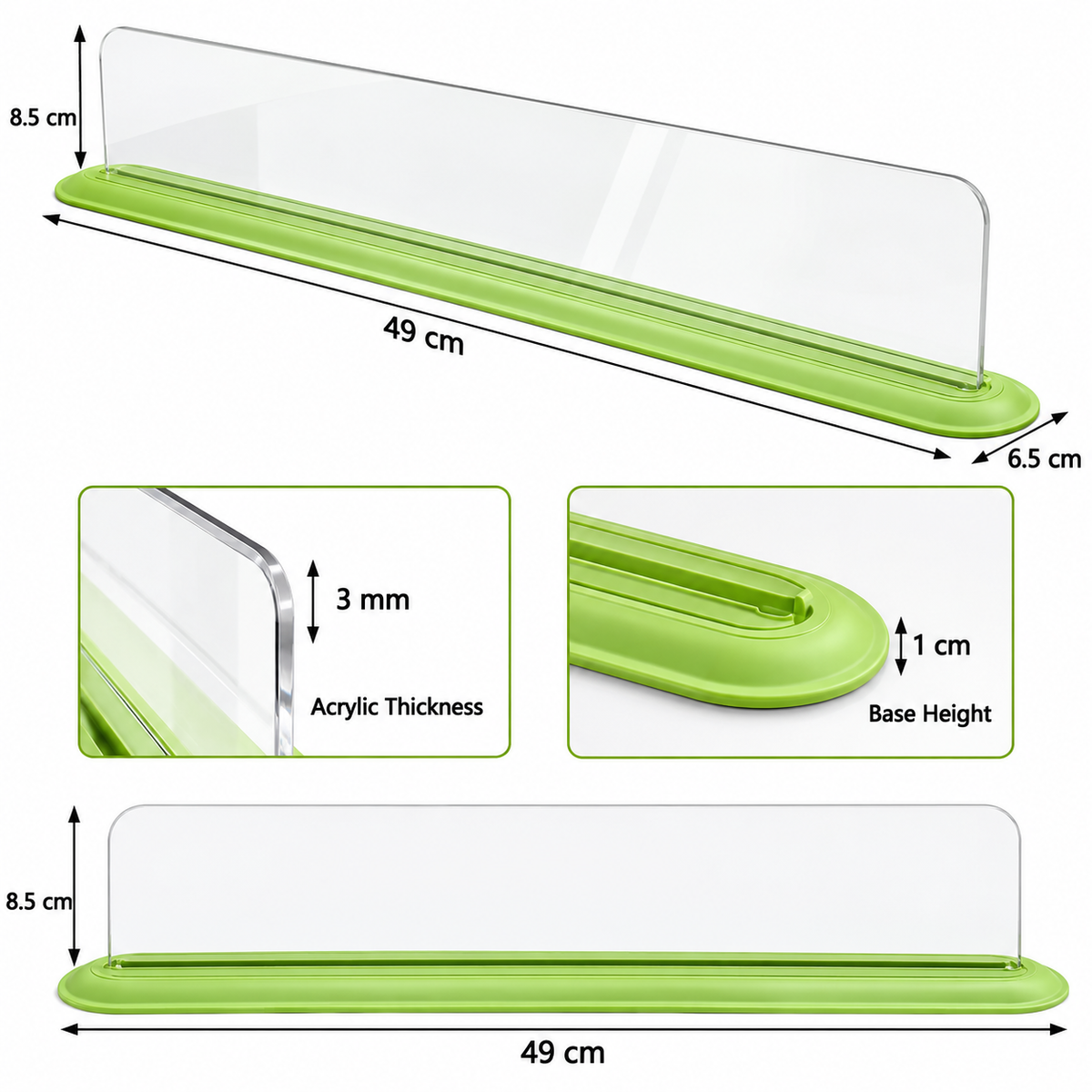 Transparent Acrylic Sink Water Guard with Silicone Base, Acrylic Faucet Water Splash Barrier, Kitchen Sink Water Splash Blocker