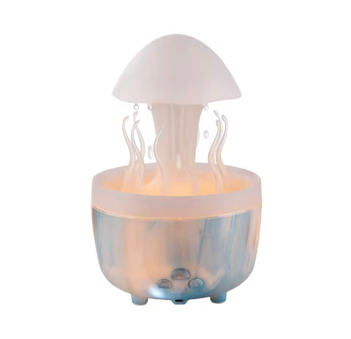 Rotating Raindrop Jellyfish Humidifier, Humidifier With Raindrops Mist, Aromatherapy Swing Jellyfish Humidifier