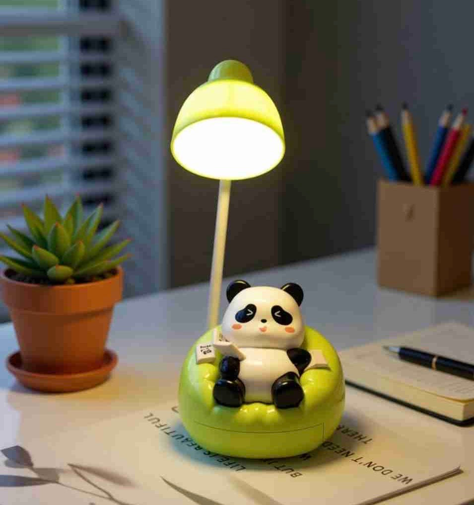 Cute Panda LED Desk Lamp with Phone Holder, Adorable Panda Reading Lamp, Adjustable Desk Lamp, Kids Study And Reading Table Light