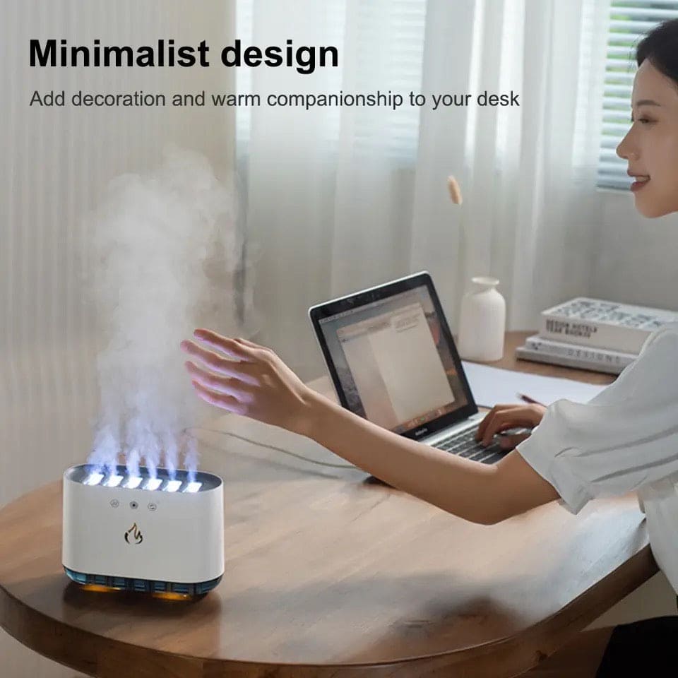 6 Nozzle Water Fogger, Dynamic Music Flame Air Humidifier, Home 900ML RGB Led Light  Diffuser, Ultrasonic Cool Mist Maker Lamp Diffuser, 7 Color Aromatherapy Oil Diffuser