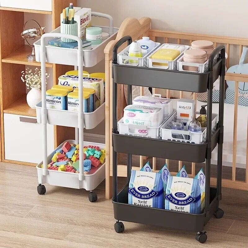 Mobile Durable Rolling Cart, Multi Layer Kitchen Trolley Metal Cart, Snacks Storage Rack with Wheels,  Movable Gap Storage Rack, Trolley Organizer Auxiliary Cart, Home Snack Vegetables Storage Rack with Wheels